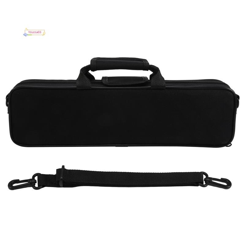 [Hot]Bolsa De Flauta Acolchoada De Nylon , Capa De Transporte , Alça De Ombro 39x7x11cm Preta