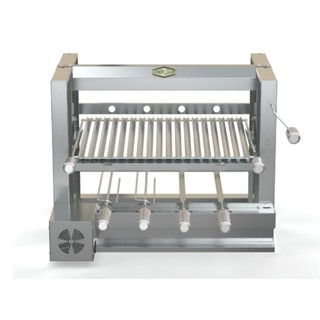 Churrasqueira Grill Elevatória 4 Espetos Inox Com Grelha Argentina em Oferta na Shopee