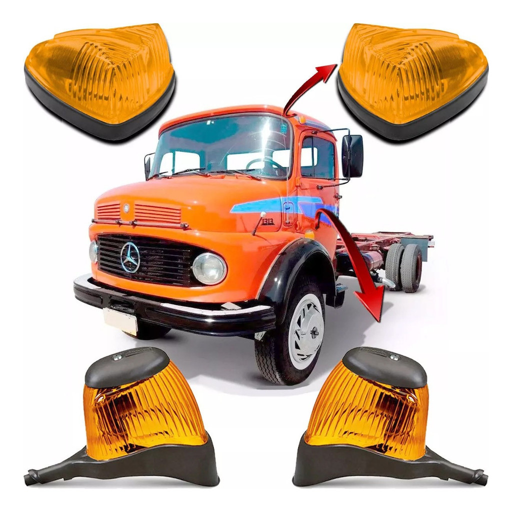 Kit Lanterna Frontal E Teto Mercedes 1111 1114 1313 1315