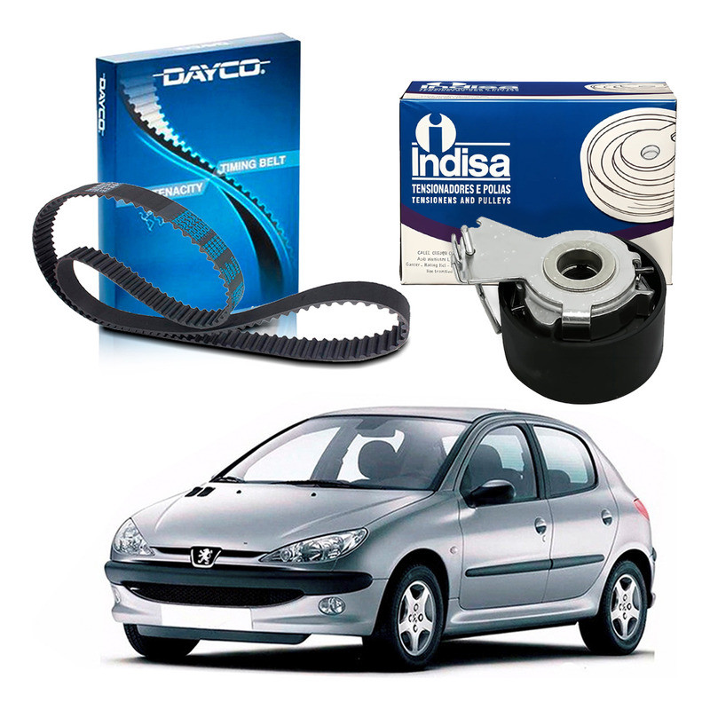 Kit Correia Dentada Tensor Peugeot 206 1.4 8v 2005 A 2009 em Oferta na Shopee