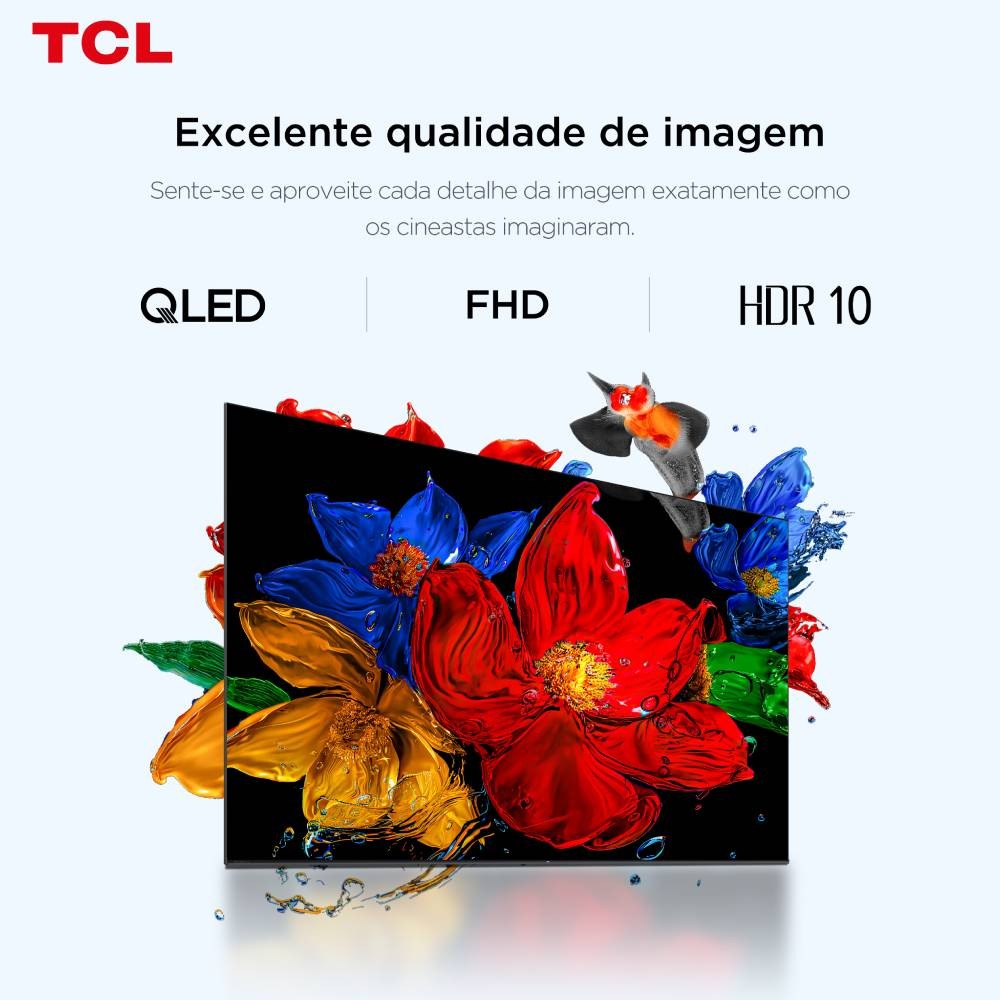 Detalhes do Smart TV TCL 40 Polegadas Full HD QLED S5K WiFi Bluetooth Google TV 2 HDMI HDR10 Dolby Audio 40S5K