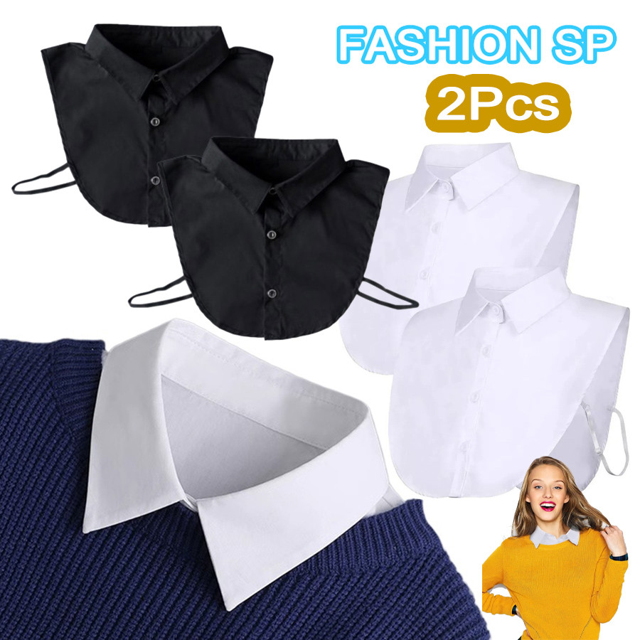 Kit 2 Peças Top Removível De Com Gola Falsa Meia Camisa em Oferta na Shopee