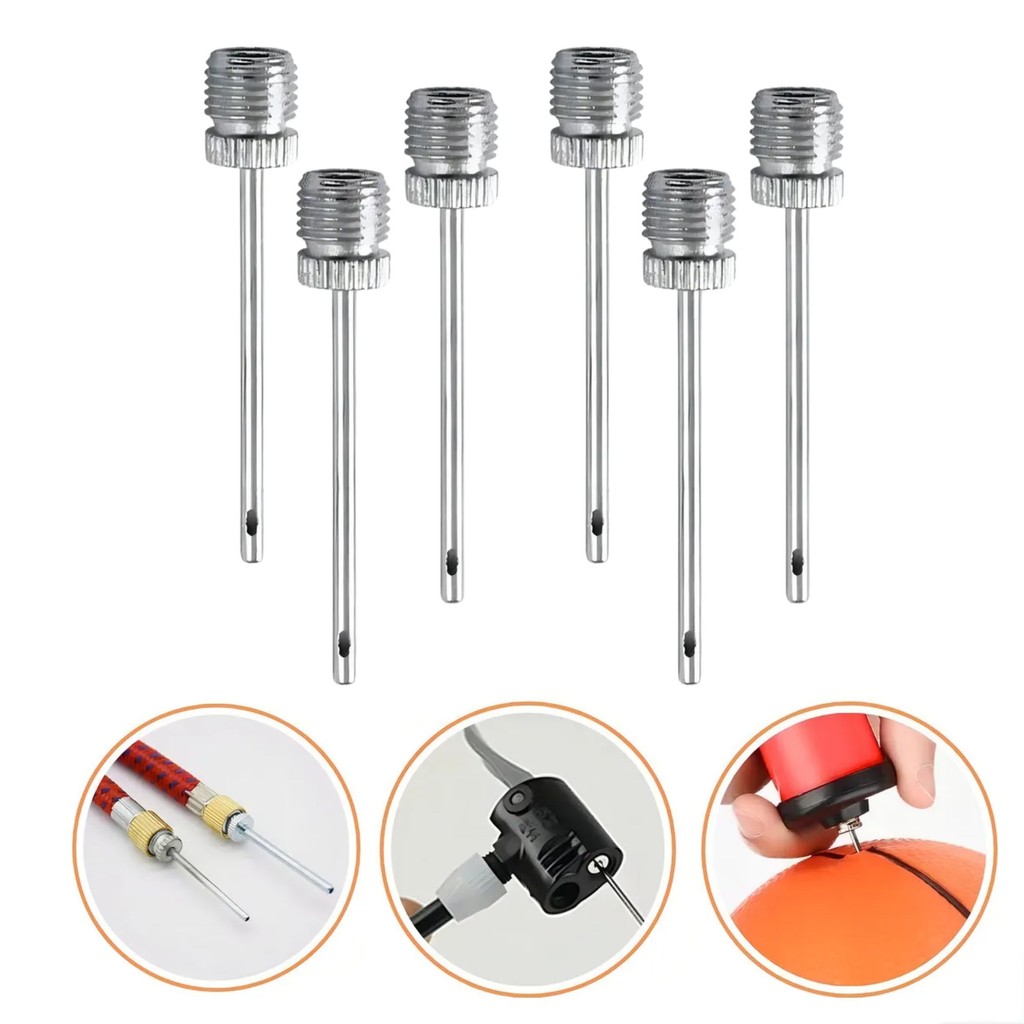 Kit 6 Bicos para Bomba de Inflar Encher Bolas - Inox