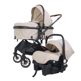 Carrinho Premium Baby + Bebê Conforto Florence Bege em Oferta na Shopee