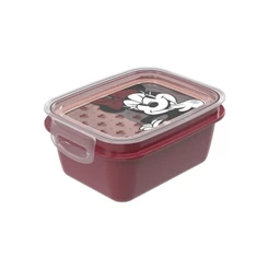 Pote Marmita Hermética Minnie Retrô Divisória Travas Passeio Transporte Lancheira Alimentos Micro ondas 850 ml Plasútil