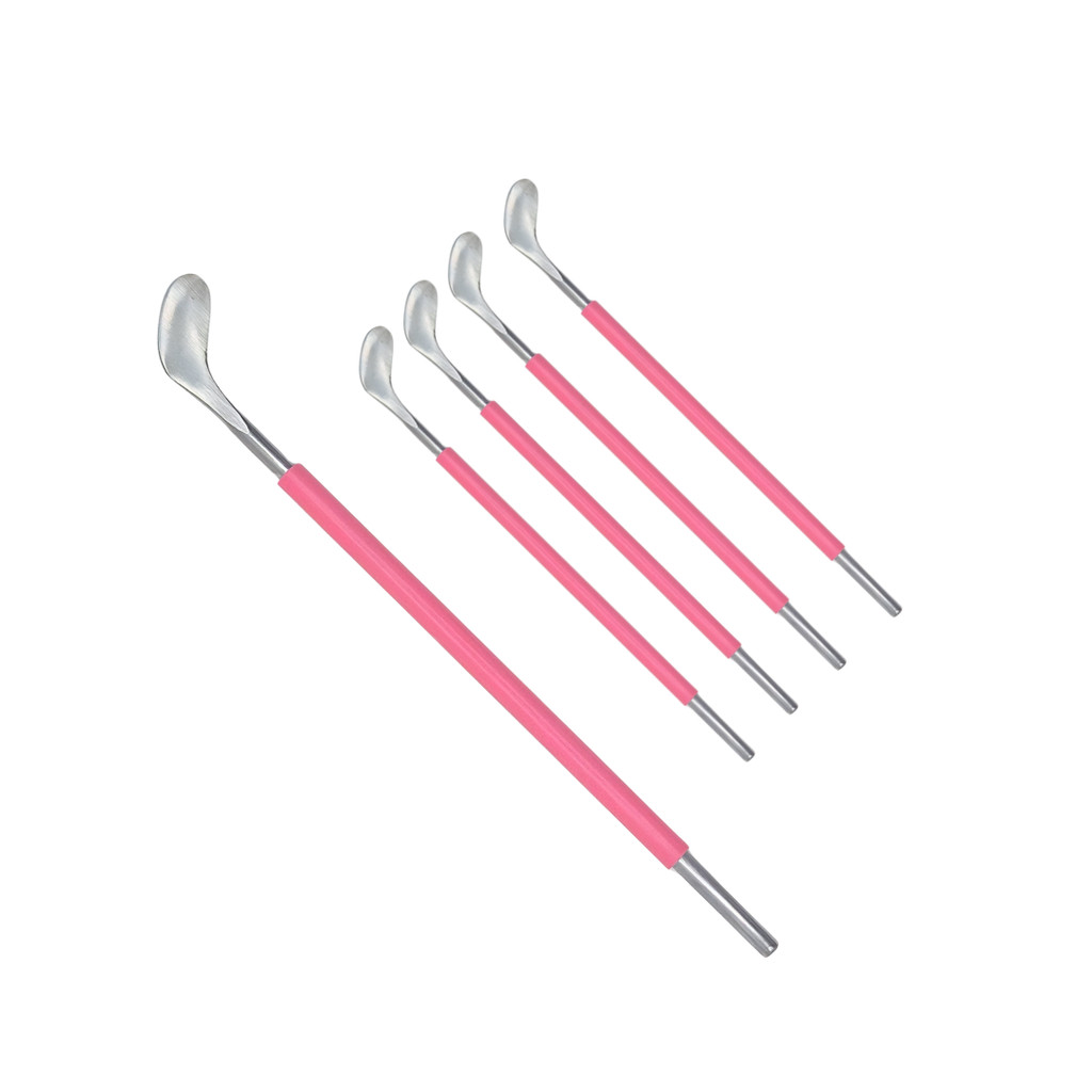 5 Espátula de Calosidade Slim Cabo de Silicone Rosa
