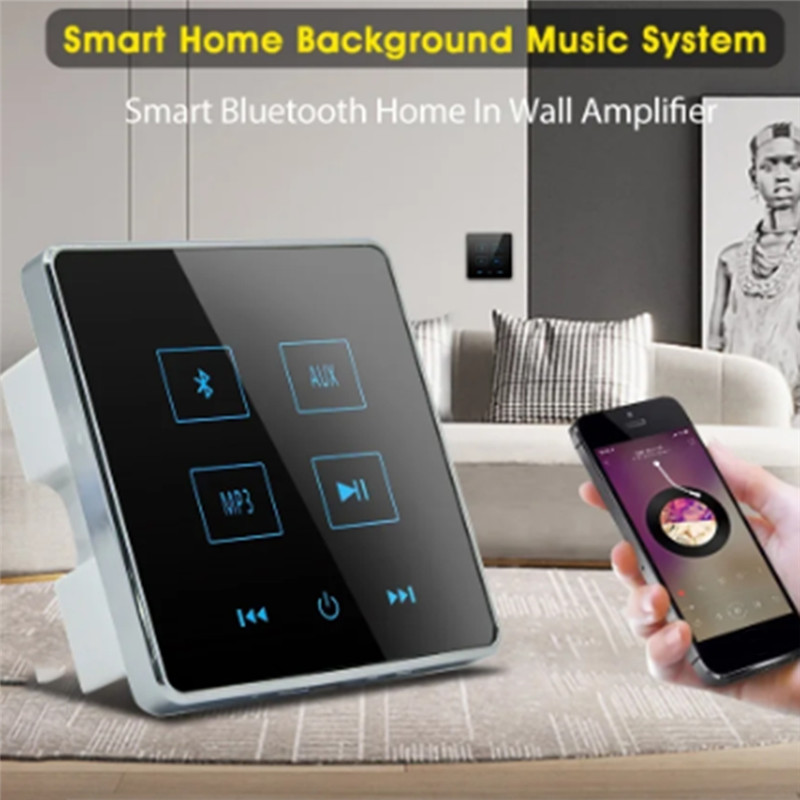 Amplificador de áudio de parede Bluetooth Tela sensível ao toque de áudio ambiente