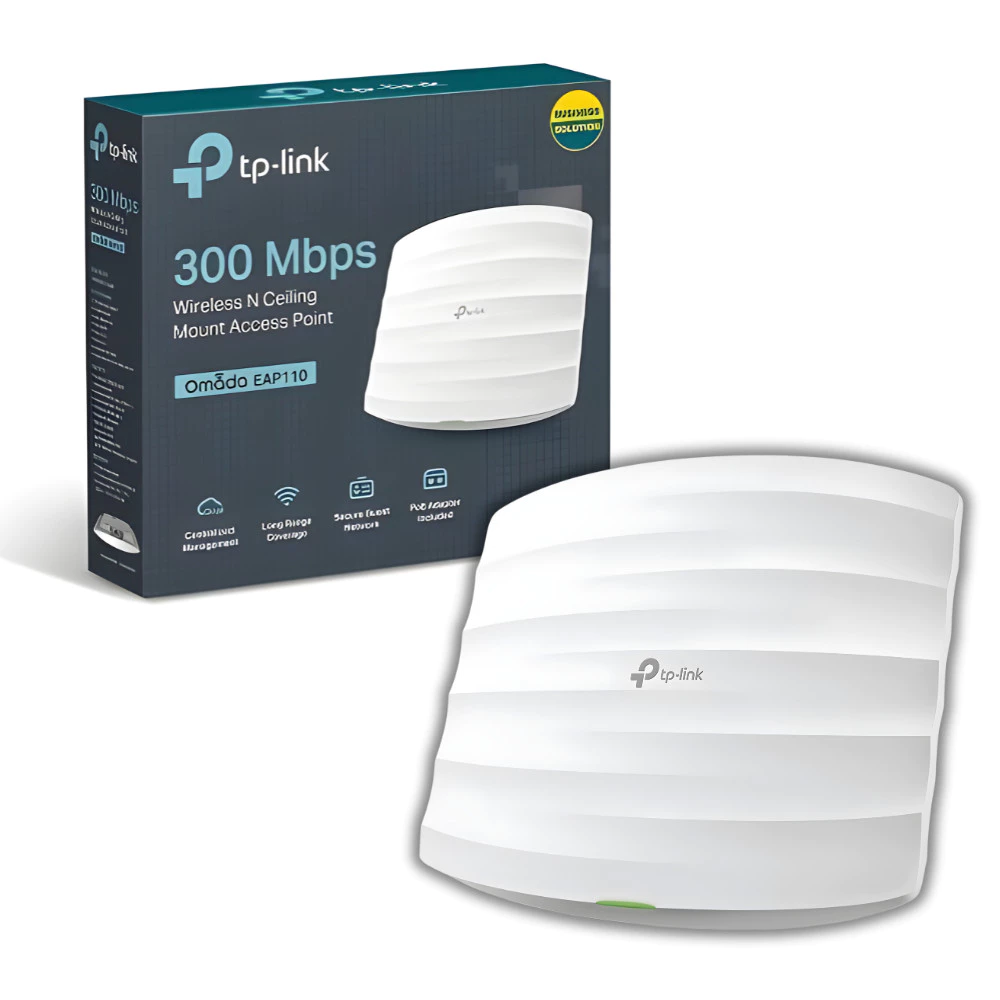 Roteador de Teto TP-Link Access Point Wireless Omada EAP110 300mbps 2.4ghz