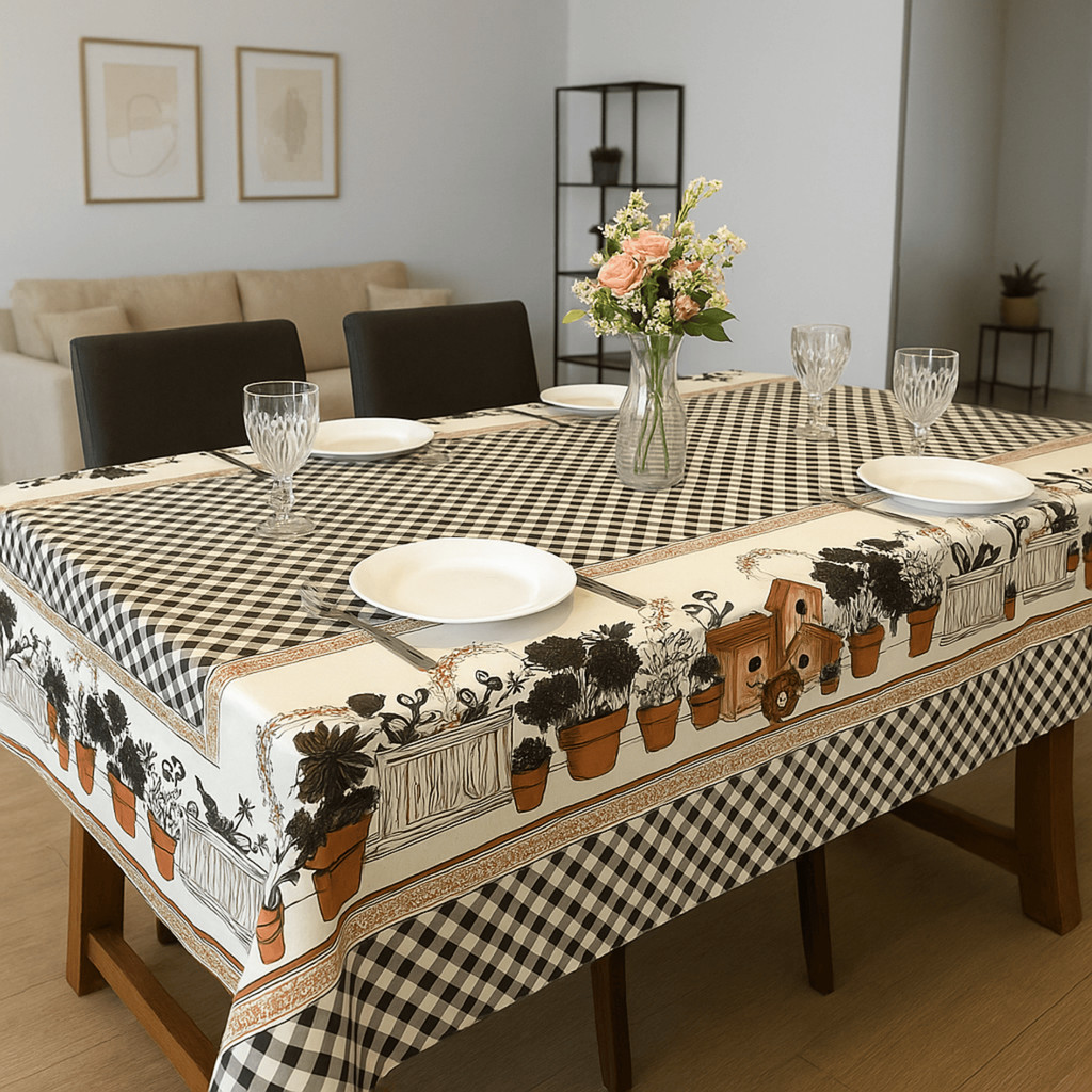 Toalha de Mesa Retangular Oxford Poliéster Estampada Lavável 4 6 8 10 12 Lugares Cozinha Jantar Luxo em Oferta na Shopee