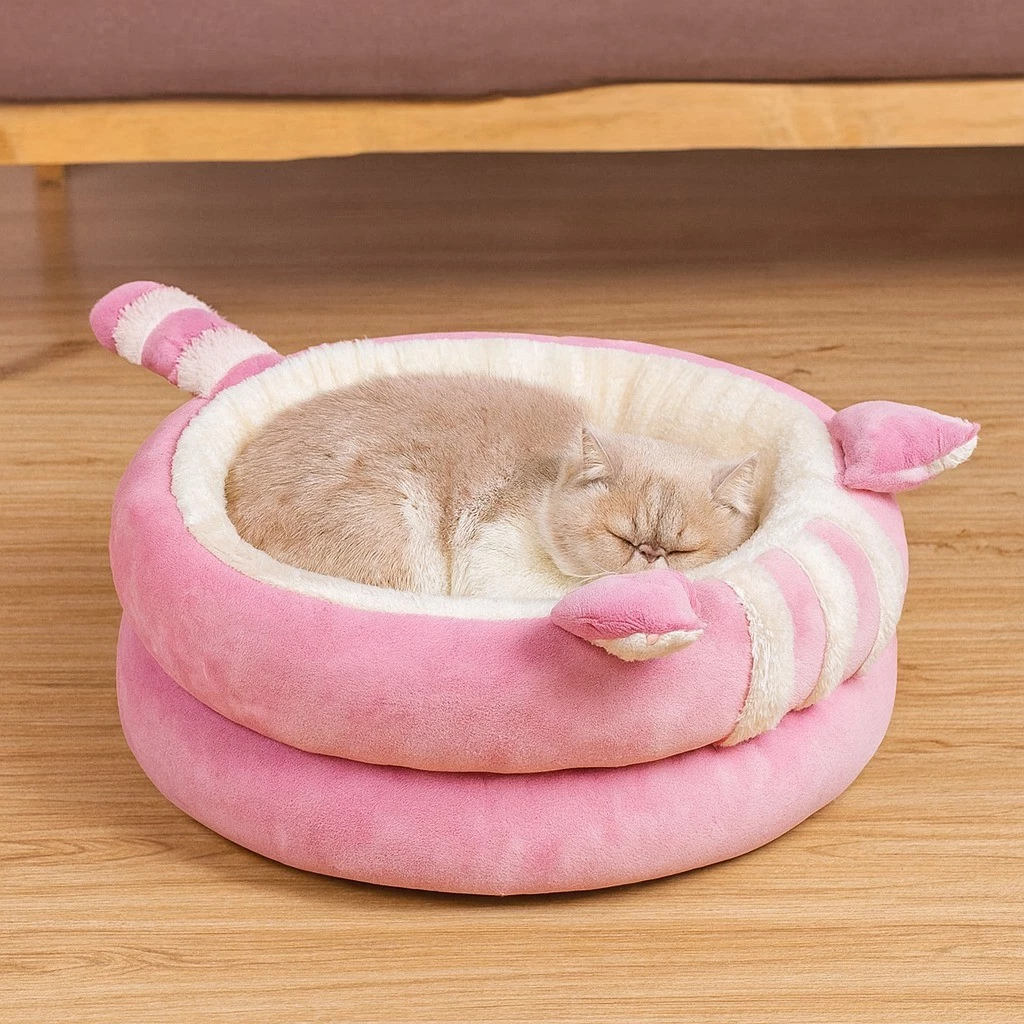 Cama Pet Confortável Estofada em Formato Redondo com Orelhinhas — imagem 1