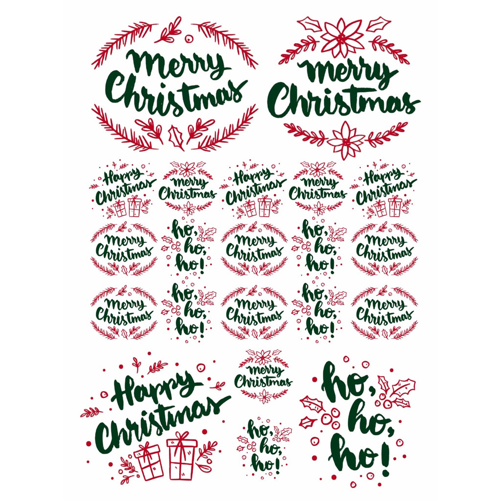 Decalque Hidro Transfer - Natal - Merry Christmas