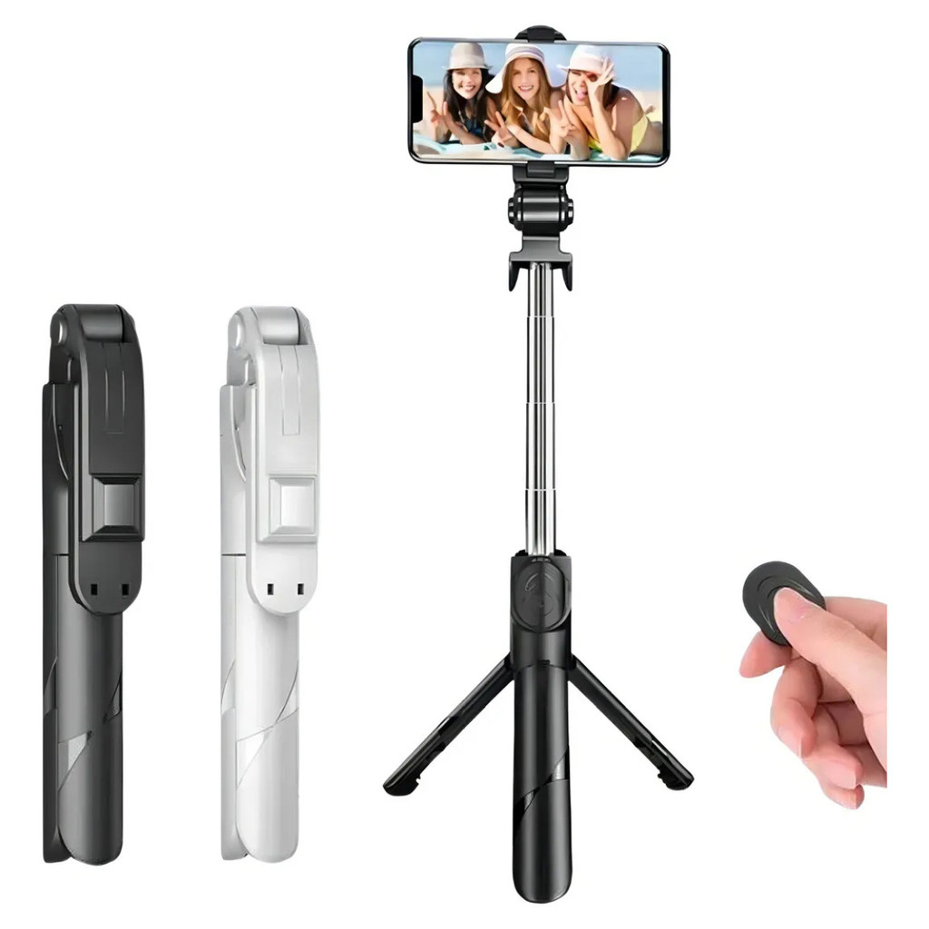 Bastão Pau de selfie Tripé Retrátil Controle Bluetooth Celular em Oferta na Shopee