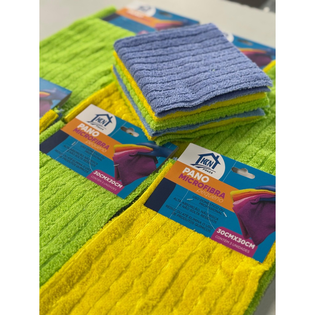Kit Pano De Pia Microfibra Liso Pequeno 30x30 Multiuso Para Limpeza e Decoração e Super Absorção