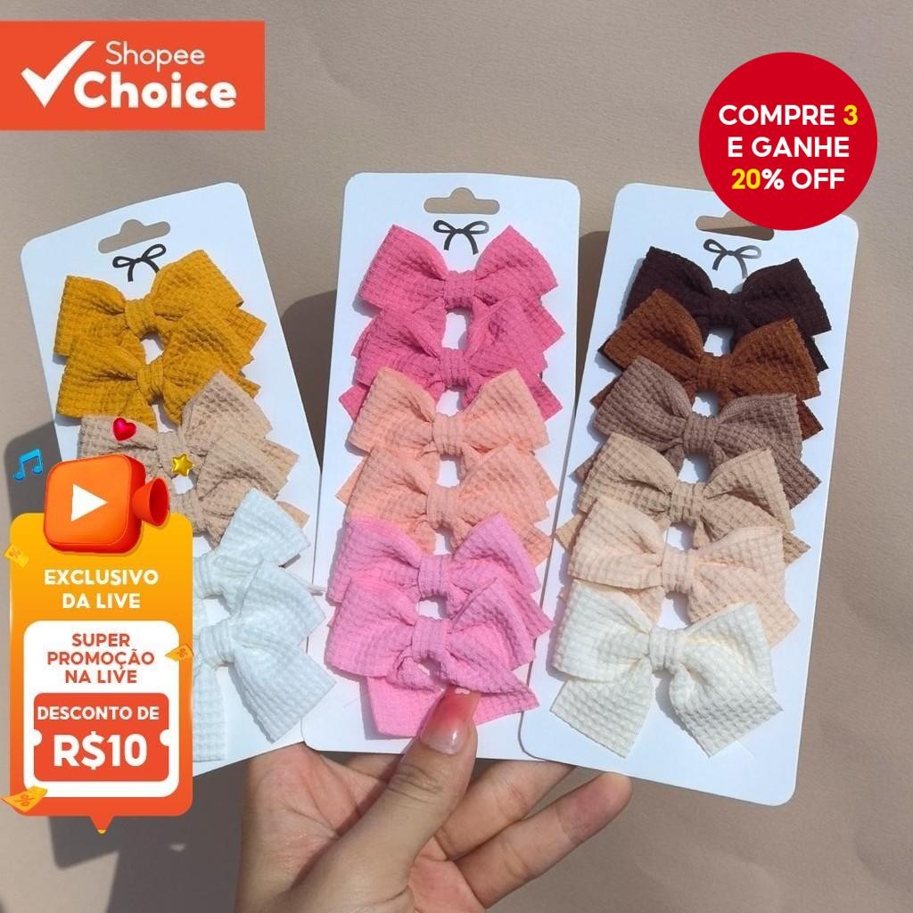 6 Peças De Grampos De Cabelo Com Laço Fofo Para Bebês | Estampados Frescos , Acessórios Ideais Meninas