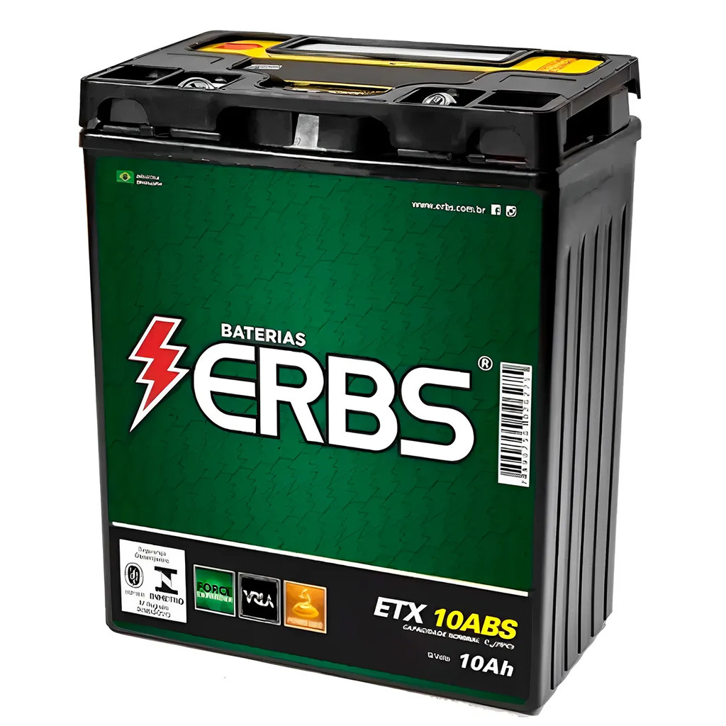 BATERIA ERBS ETX 10ABS (YB12AA / YTX14ABS) SELADA CB400 / 450 / CBR450 em Oferta na Shopee
