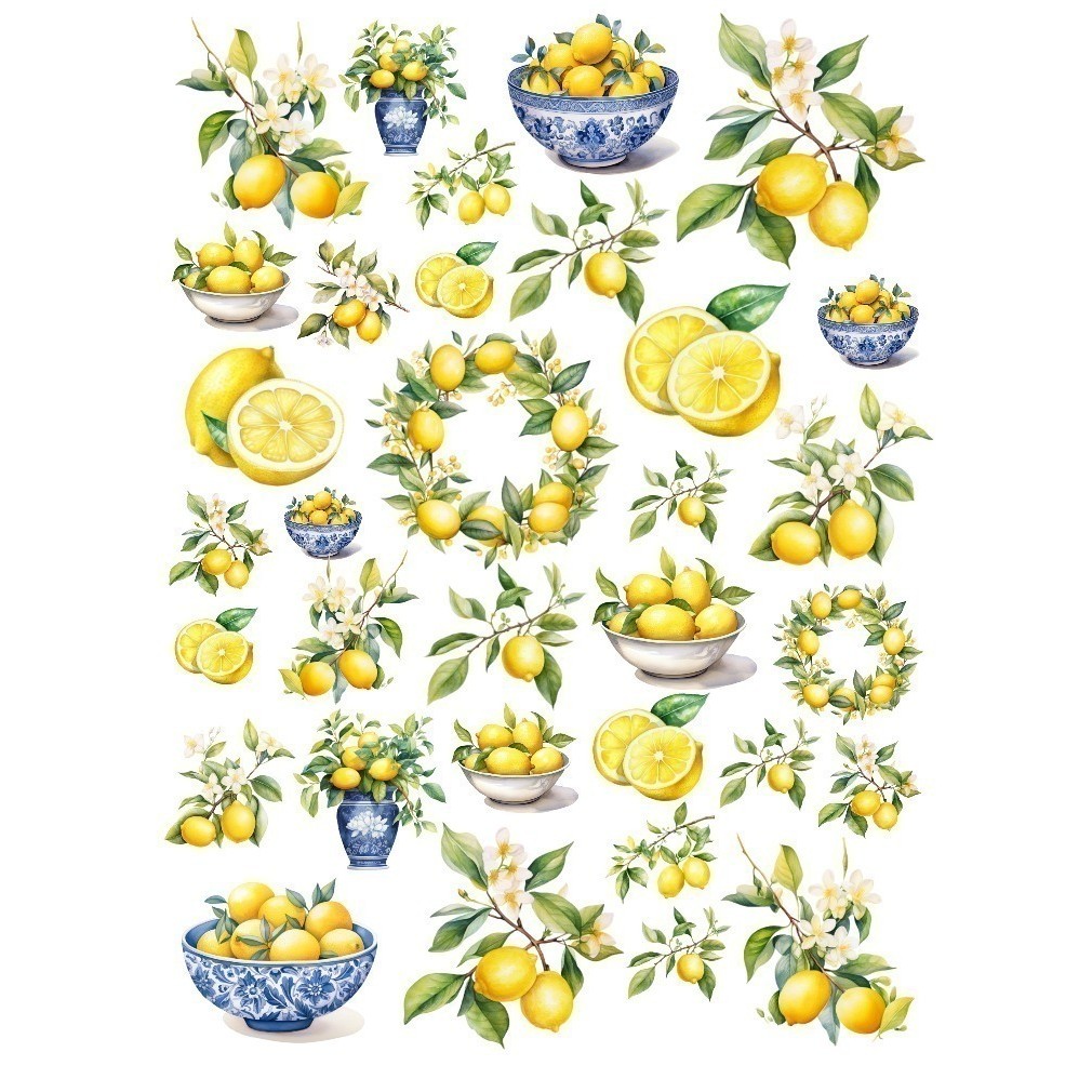 Decalque Hidro Transfer - Limão Siciliano mix em Oferta na Shopee