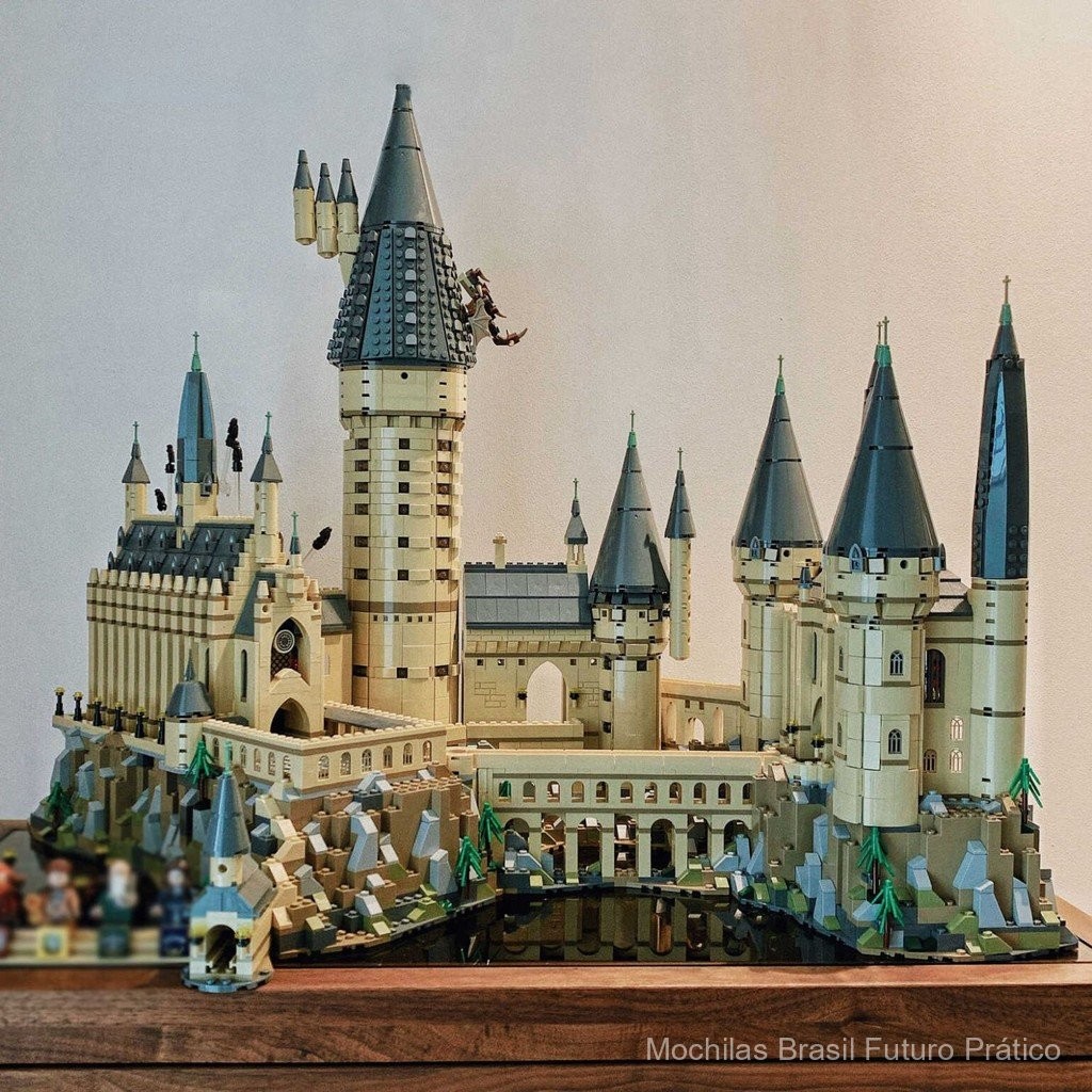 Compatível com Blocos LEGO Harry Potter Castelo de Hogwarts Montagem Menino Alta Dificuldade Modelo Gigante Brinquedo XJ