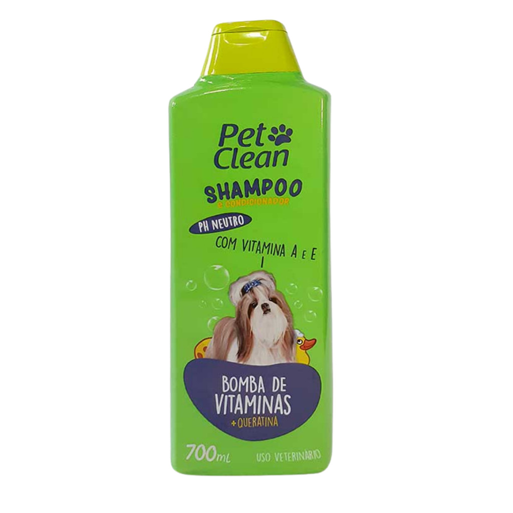 Shampoo Bomba De Vitamina Pet Clean 700ml Fortalece E Nutre Pelos