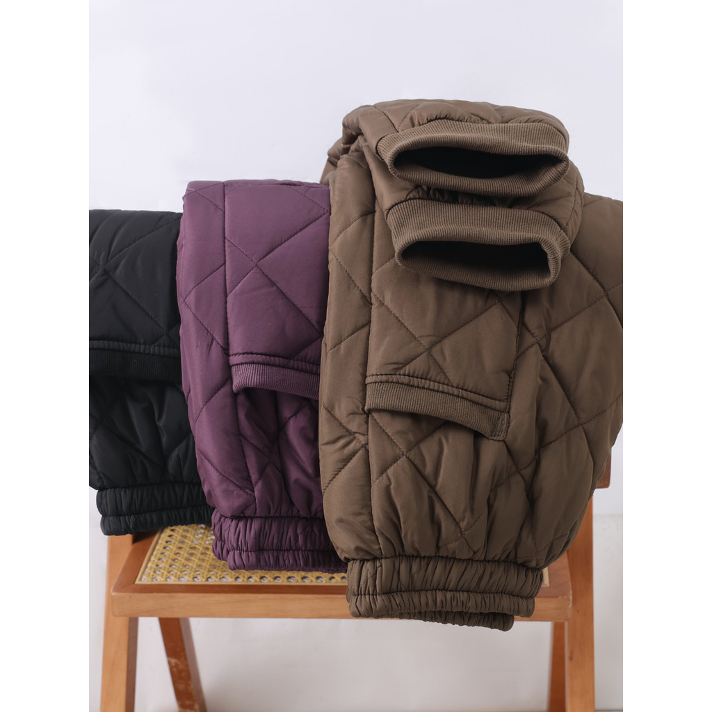 Mãe calças de algodão feminino exterior Wear 2025 novo estilo fino-ajuste mais magro olhar cintura alta engrossado calça