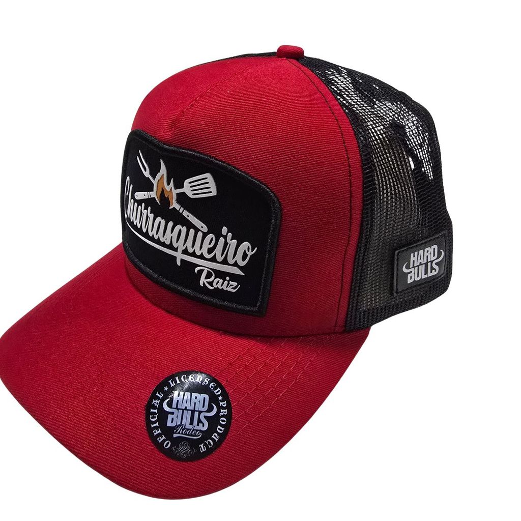 Boné Country Trucker Churrasqueiro Raiz Agro Fazenda Vermelho