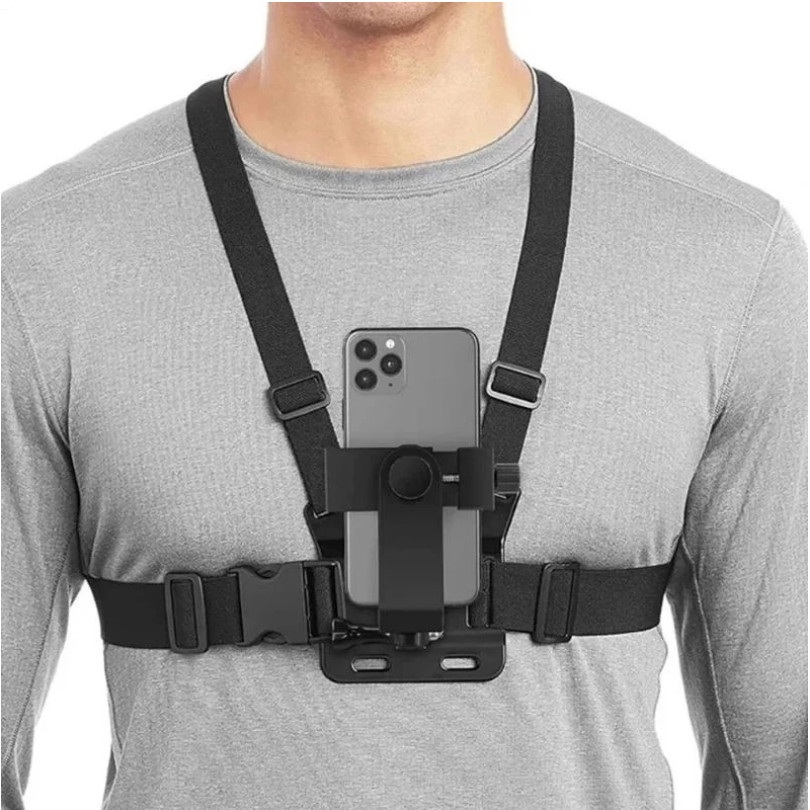 Suporte Peitoral de Câmeras Go Pro Dji Celulares Telefones ajustável motocicleta e bicicleta