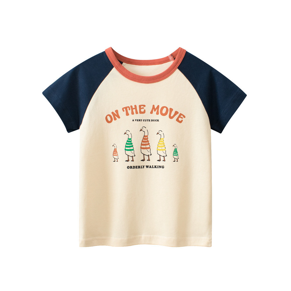 27home comércio exterior roupas infantis novo estilo camiseta de manga curta das crianças dos desenhos animados pato men