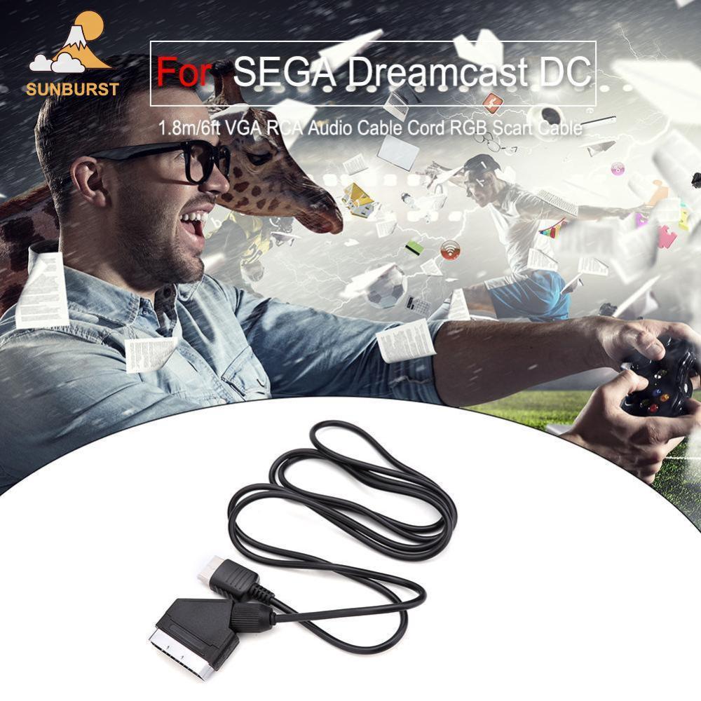 [Sunburst1 . br] Substituição De Cabo RGB Scart TV AV Lead Cable Melhoria De Definição De Imagem Para Dreamcast DC