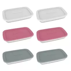Conjunto de Assadeiras Marinex Retangular 2,2 Litros Média com Tampa Plástica 6 Peças