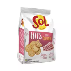 Biscoito Salgadinho Hits Sol Presunto 80g - Embalagem c/ 24 Unidades