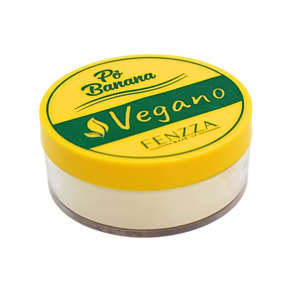 Pó Vegano Banana Fenzza 15g Original Efeito Matte Selagem Maquiagem Longa Duração