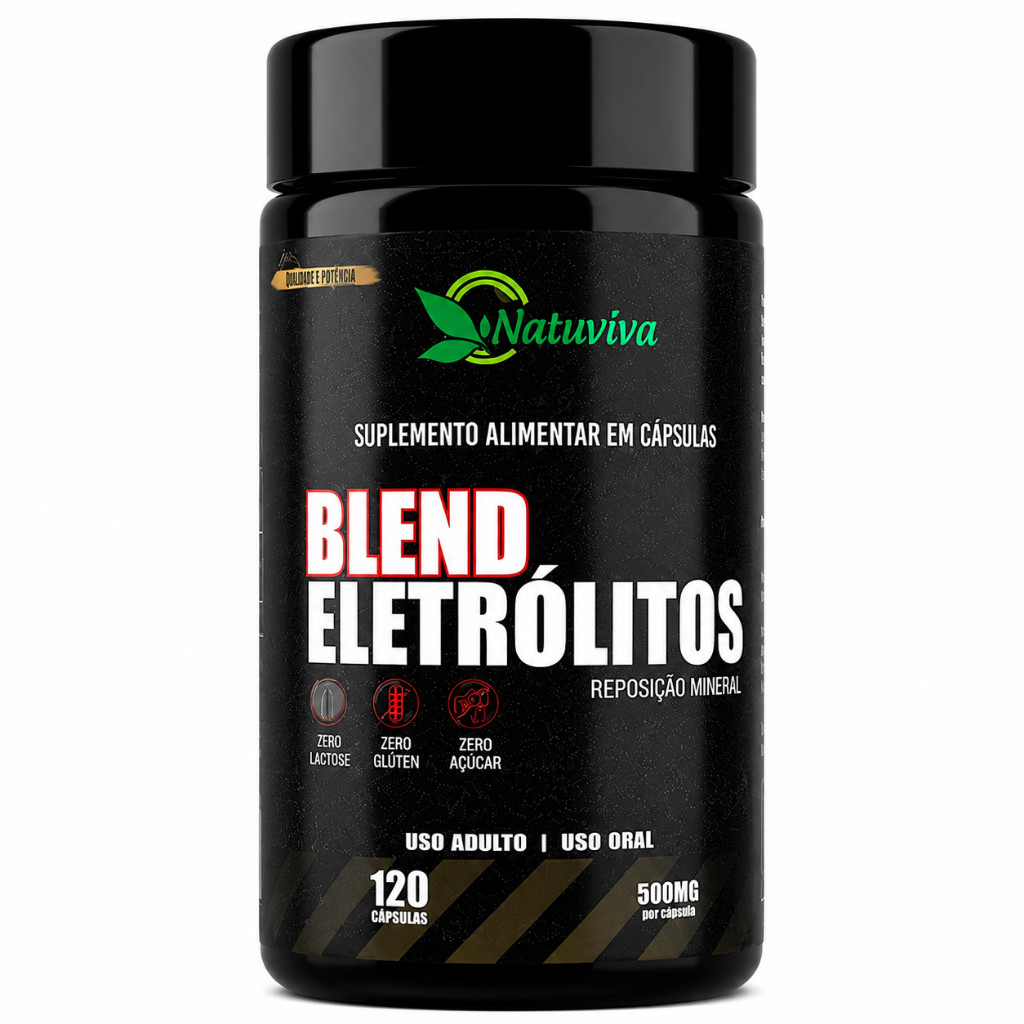Natuvitae Blend Eletrólitos Com Potássio Magnésio Cálcio 120 Cáps 500mg Ajuda Na Reposição Mineral