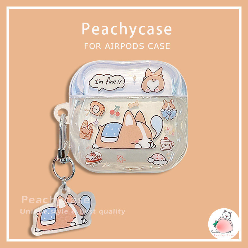 Capa Protetora De Fone De Ouvido Corgi Dog Dos Desenhos Animados Compatível Com Airpods 1 2 3 4 Pro Pro2 Pro3 Airpods4 P