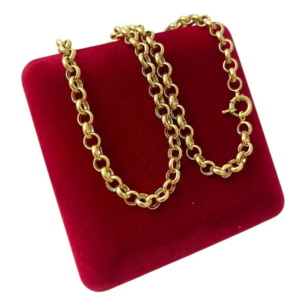 Cordão De Ouro 18k Feminino Oca Elo Português 45cm 10.6g Garantia Vitalícia