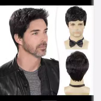 Europeu europeu americano masculino pequena rosa peruca completa Net Cross-Border cabelo encaracolado comércio exterior