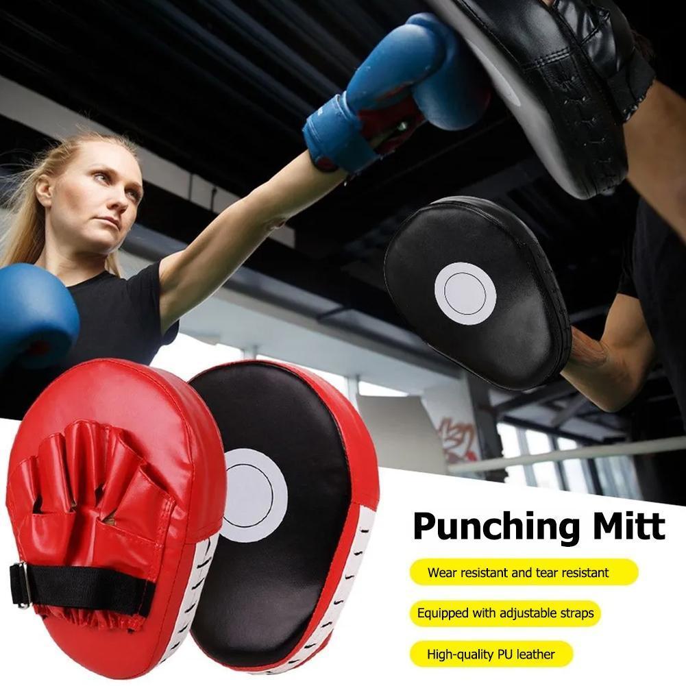 Luvas De Treinamento De Boxe Almofada Punch Pad Protetor Respirável Couro Do Plutônio Luva Perfuração Luta H4r6