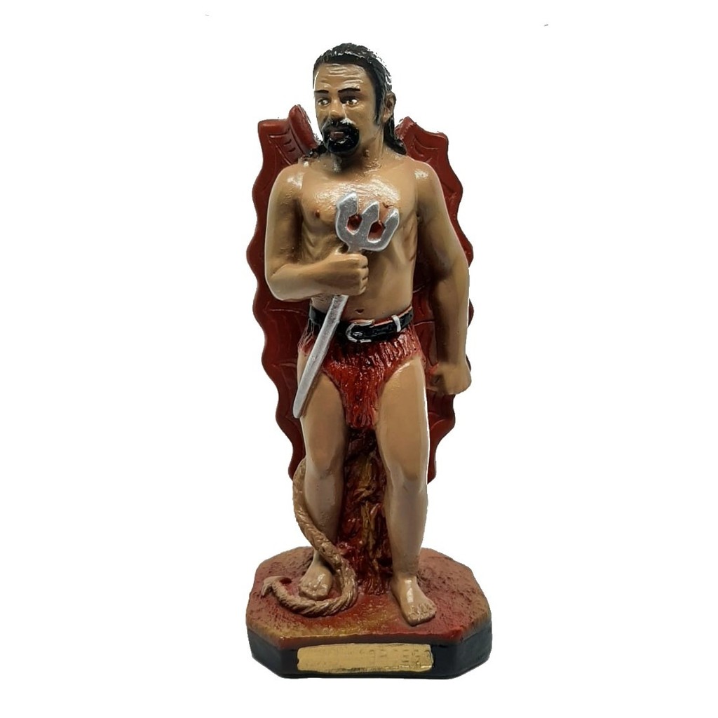Estátua Exu Morcego Protetor Umbanda Candomblé Imagem gesso 21cm Congá