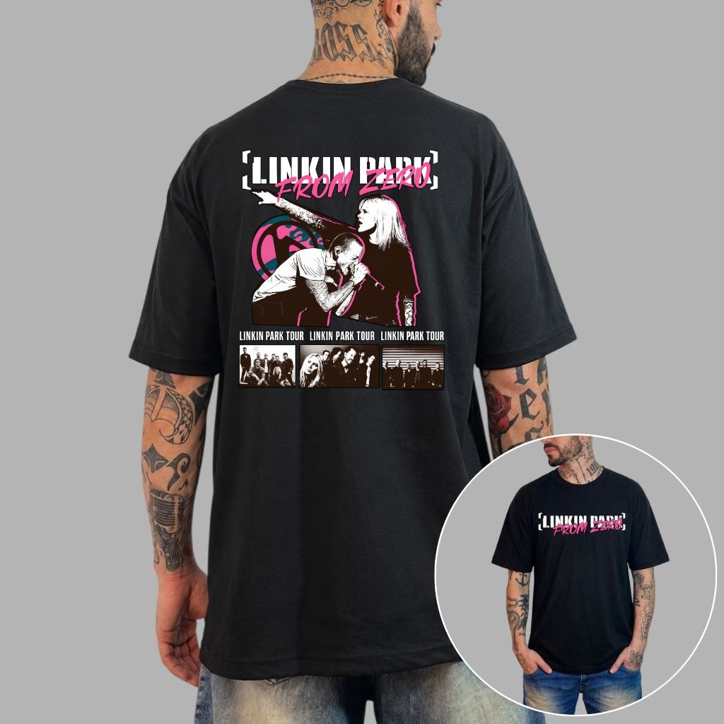 Camiseta Oversized Estampada Banda Rock Linkin Park - Camisa 100% Algodão, Unisex, Qualidade Premium - Envio Rapido