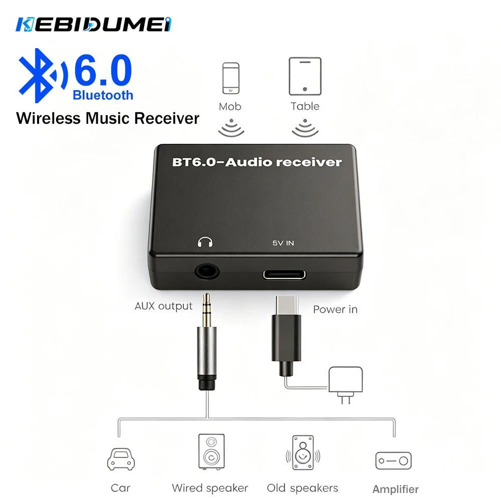 2 Pçs Bluetooth 6.0 Receptor De Áudio 3.5mm Jack Música Adaptador Sem Fio Para PC TV Carro Alto-Falante Amplificador Fon