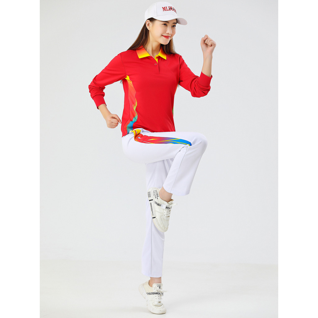 Esportes de manga comprida camiseta feminina primavera outono secagem rápida tamanho grande masculino Jiamusi dança quad