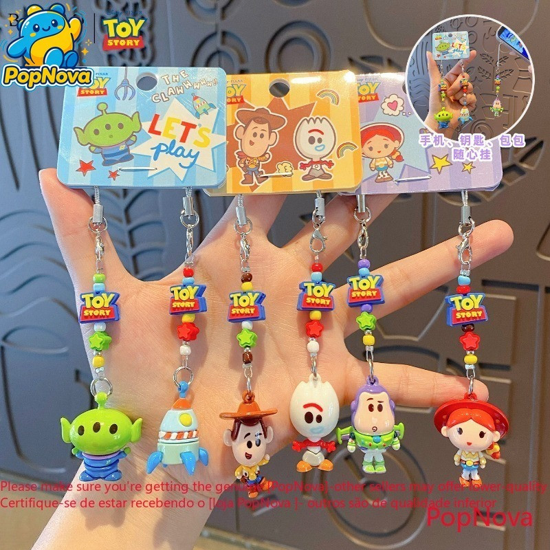 2 Peças Chaveiro Toy Story Desenho Animado Fofo Buzz Lightyear Woody Jessie Alien‌ Boneca Saco Pingente Para Crianças Pr