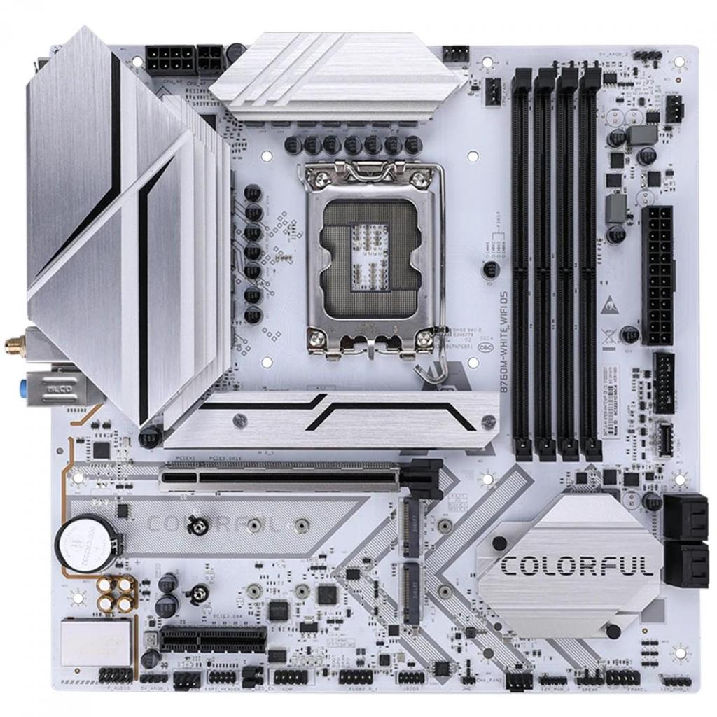 Placa Mãe Colorful Battle-AX B760M-White WiFi D5 V20, Chipset B760, Intel LGA 1700, mATX, DDR5 (Terabyte Oficial)