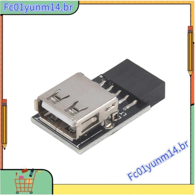 Adaptador USB Conector PC Placa-Mãe Interna 9Pin Para USB2.0 Tipo A Conversor Fêmea Computador Desktop