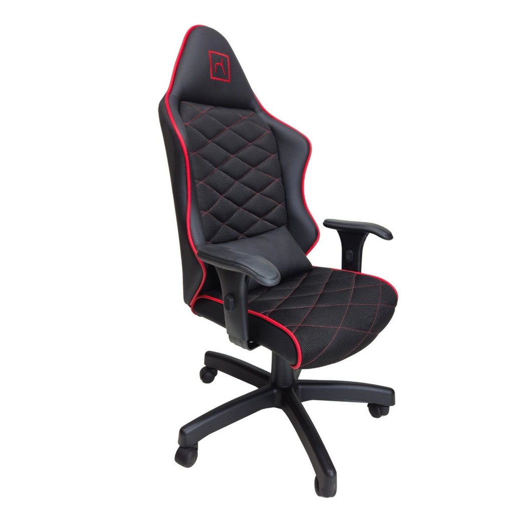 Cadeira Escritório Gamer Corino com Relax Preto/Vermelho Vermelho
