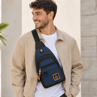 Mochila Masculina Impermeável Bolsa de Ombro Shoulder Bag Reforçada Pochete Masculina Transversal À Prova D'água