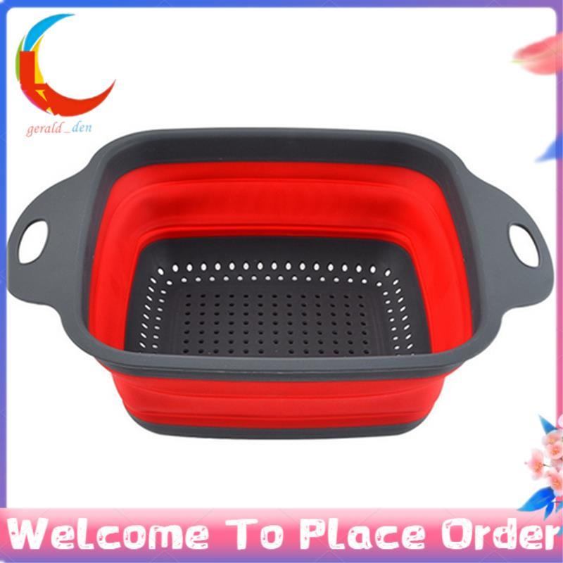 Cesta De Drenagem De Lavagem De Silicone Dobrável Frutas Vegetais Filtro Escorredor Cozinha Armazenamento Prato Ferramen