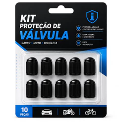 Kit 10 Tampinhas de Bico de Pneu – Universal, Resistente e Ideal para Carros, Motos e Bikes