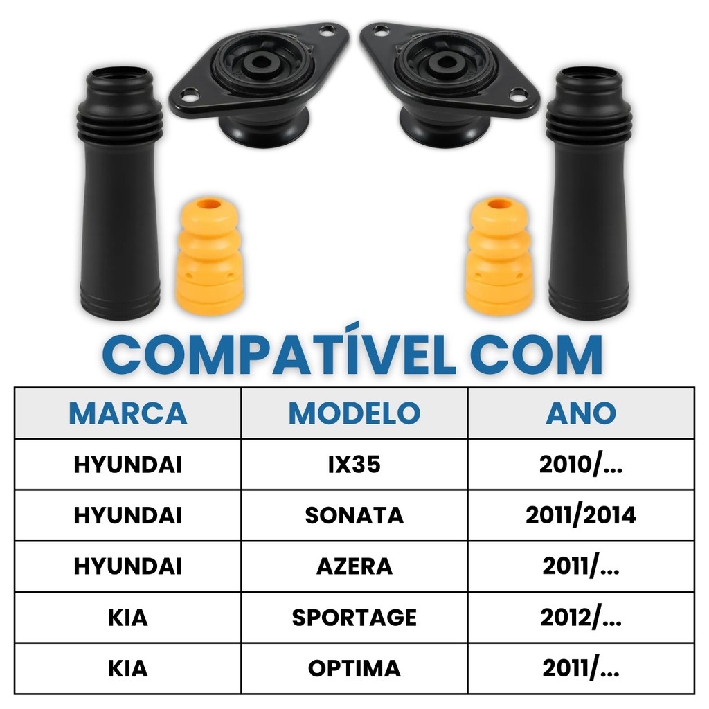 Kit Coxim Batente Amortecedor Traseiro Azera Ix35 Sonata