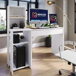 Mesa para Computador Smart Black Friday com Gaveta e Nicho Superior Opcional Home Office Escrivaninha Movelove