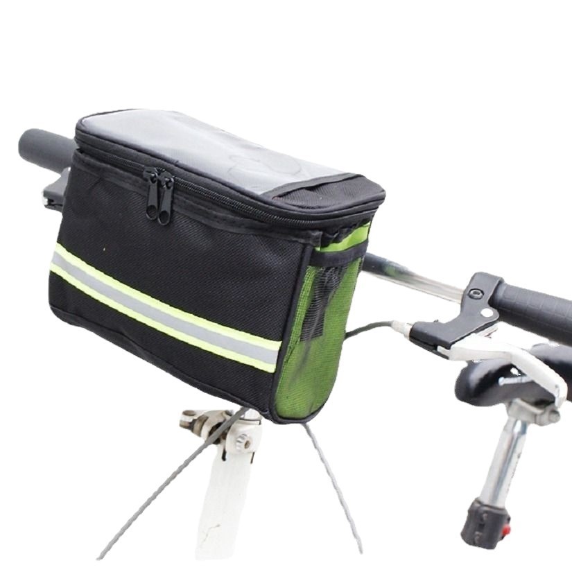 Bolsa De Guidão Bicicleta Alforje Suporte Celular Touch Screen Faixa Refletiva Ciclismo MTB