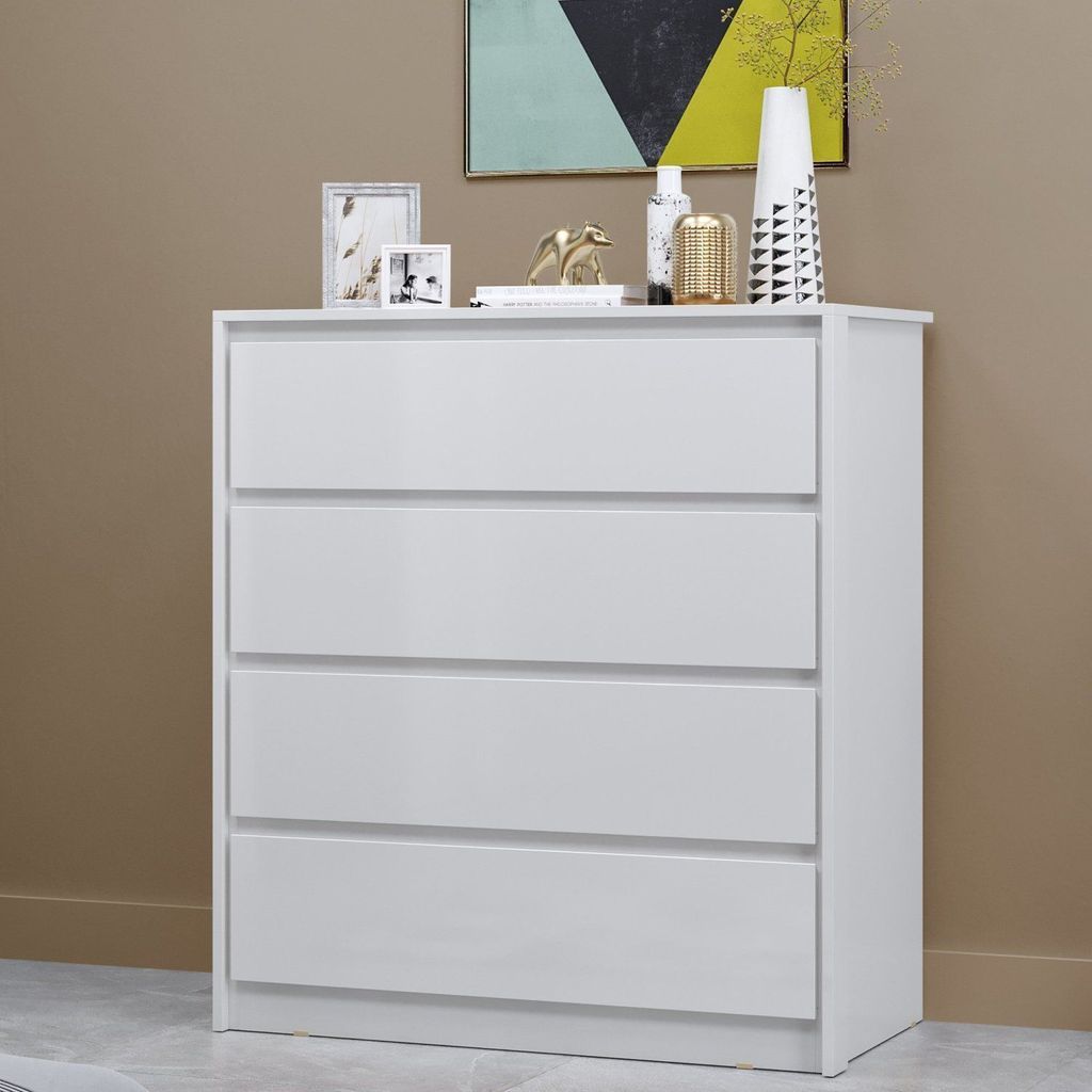 Cômoda 4 Gavetas em MDP 89x92cm Carla Branco Branco